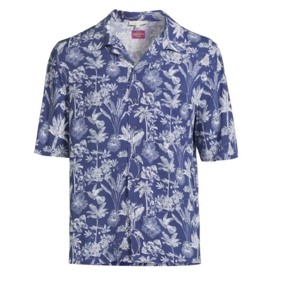 NEW Onia Liberty Fabric Shirt Short Sleeve Vacation Camp Casual Men Size Small